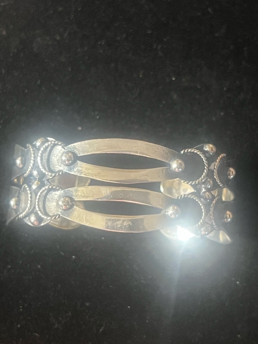 Vintage Taxco Sterling Silver Modernist Cuff